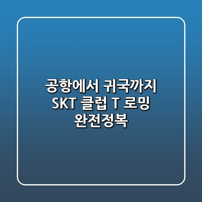 공항에서 귀국까지 SKT 클럽 T 로밍 완전정복