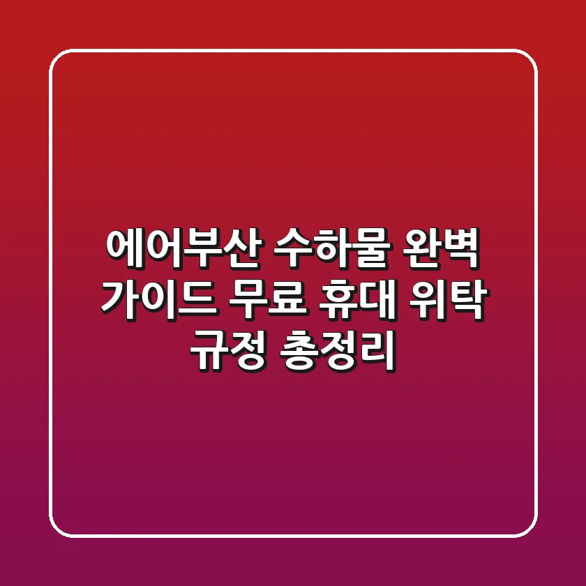 에어부산 수하물 완벽 가이드: 무료 휴대 & 위탁 규정 총정리!