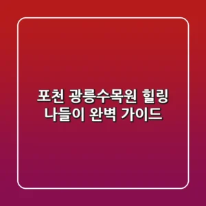 포천 광릉수목원: 힐링 나들이 완벽 가이드!