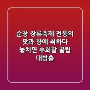 순창 장류축제: 전통의 맛과 향에 취하다! 놓치면 후회할 꿀팁 대방출