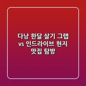 다낭 한달 살기: 그랩 vs 인드라이브, 현지 맛집 탐방