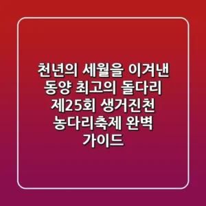 천년의 세월을 이겨낸 동양 최고의 돌다리, '제25회 생거진천 농다리축제' 완벽 가이드