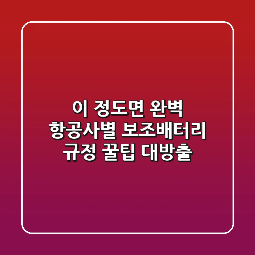 이 정도면 완벽! 항공사별 보조배터리 규정, 꿀팁 대방출