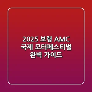 2025 보령 AMC 국제 모터페스티벌 완벽 가이드