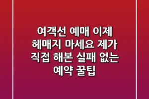 여객선 예매, 이제 헤매지 마세요! 제가 직접 해본 실패 없는 예약 꿀팁