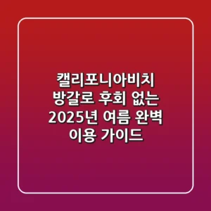 캘리포니아비치 방갈로, 후회 없는 2025년 여름 완벽 이용 가이드
