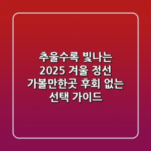 추울수록 빛나는 2025 겨울 정선 가볼만한곳, 후회 없는 선택 가이드