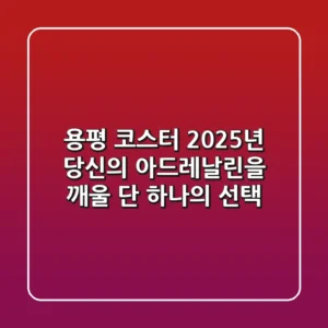 용평 코스터: 2025년 당신의 아드레날린을 깨울 단 하나의 선택