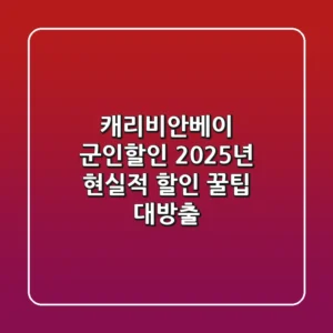 캐리비안베이 군인할인 2025년, 현실적 할인 꿀팁 대방출!