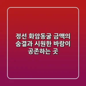 정선 화암동굴, 금맥의 숨결과 시원한 바람이 공존하는 곳!