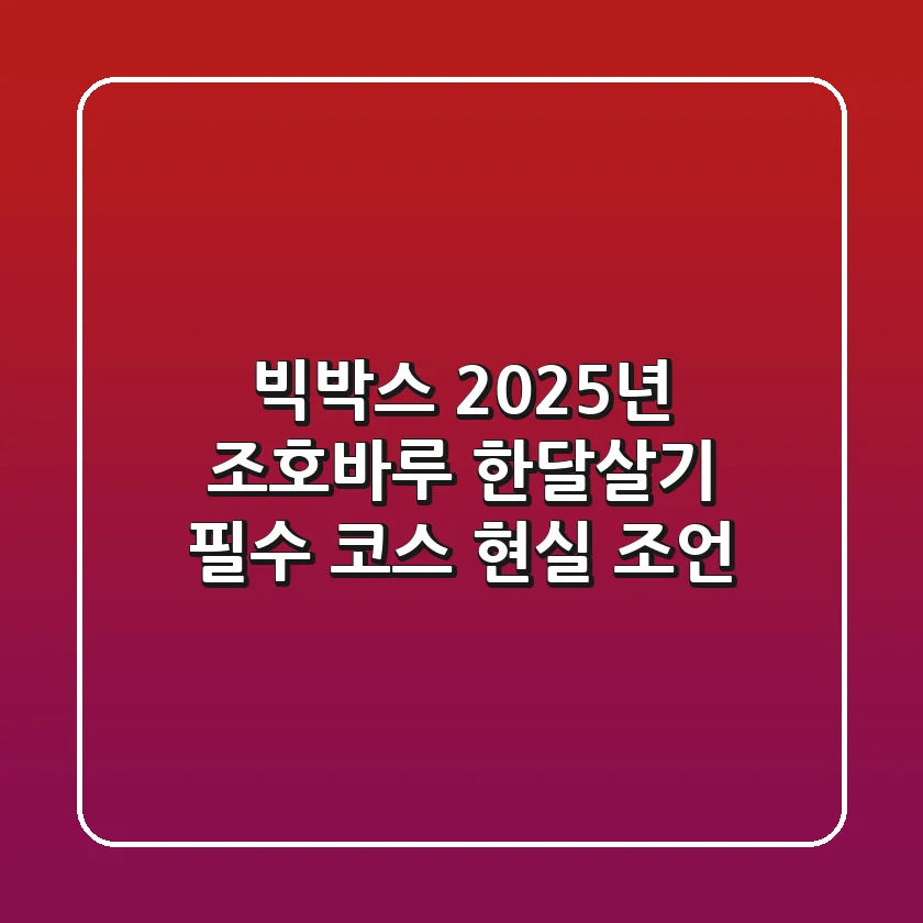 빅박스 2025년 조호바루 한달살기 필수 코스 현실 조언