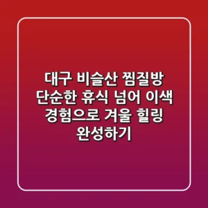 대구 비슬산 찜질방, 단순한 휴식 넘어 ‘이색 경험’으로 겨울 힐링 완성하기