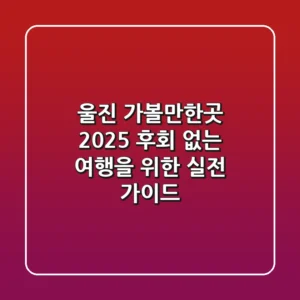 울진 가볼만한곳 2025: 후회 없는 여행을 위한 실전 가이드