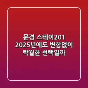 문경 스테이201, 2025년에도 변함없이 탁월한 선택일까?