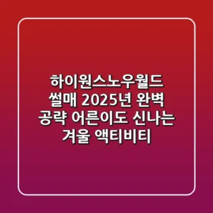 하이원스노우월드 썰매, 2025년 완벽 공략! 어른이도 신나는 겨울 액티비티
