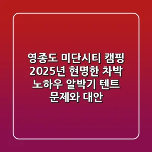 영종도 미단시티 캠핑, 2025년 현명한 차박 노하우 (알박기 텐트 문제와 대안)